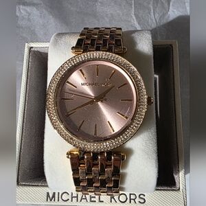Michael Kors Rose Gold Watch with Crystal Accents